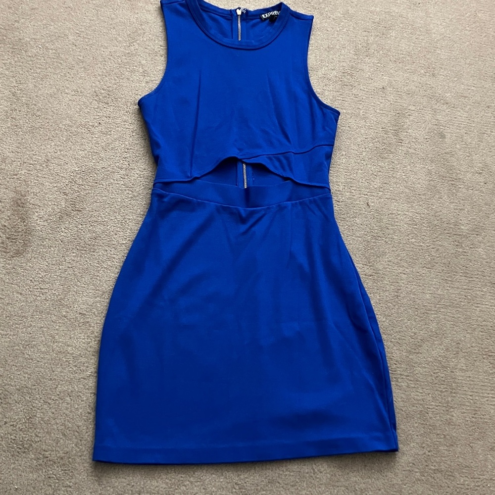 Express Royal Blue Cutout Mini Dress Size 2